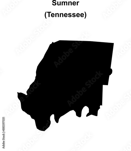 Sumner County (Tennessee) blank outline map photo