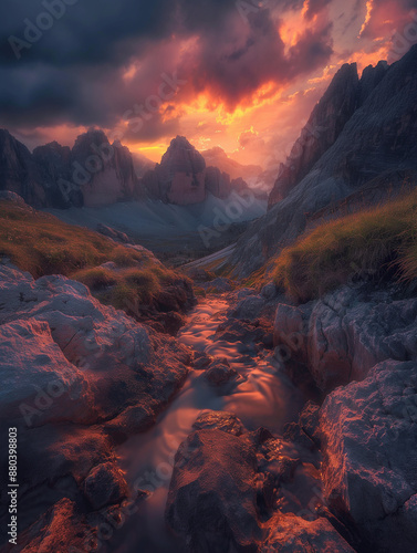 Sunset in Dolomite Mountains, Italy © Kevin