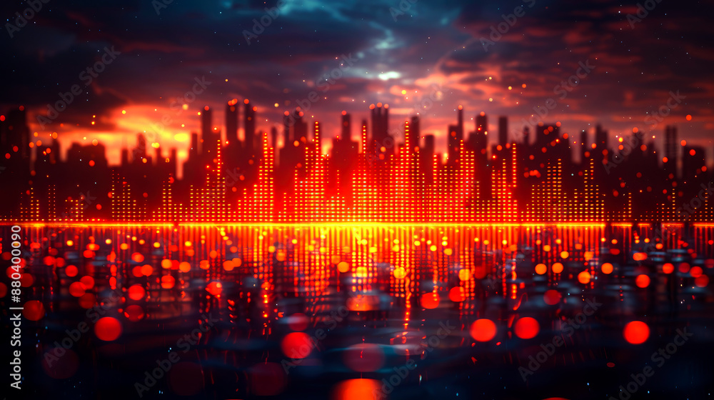 Fototapeta premium background digital equalizer for music