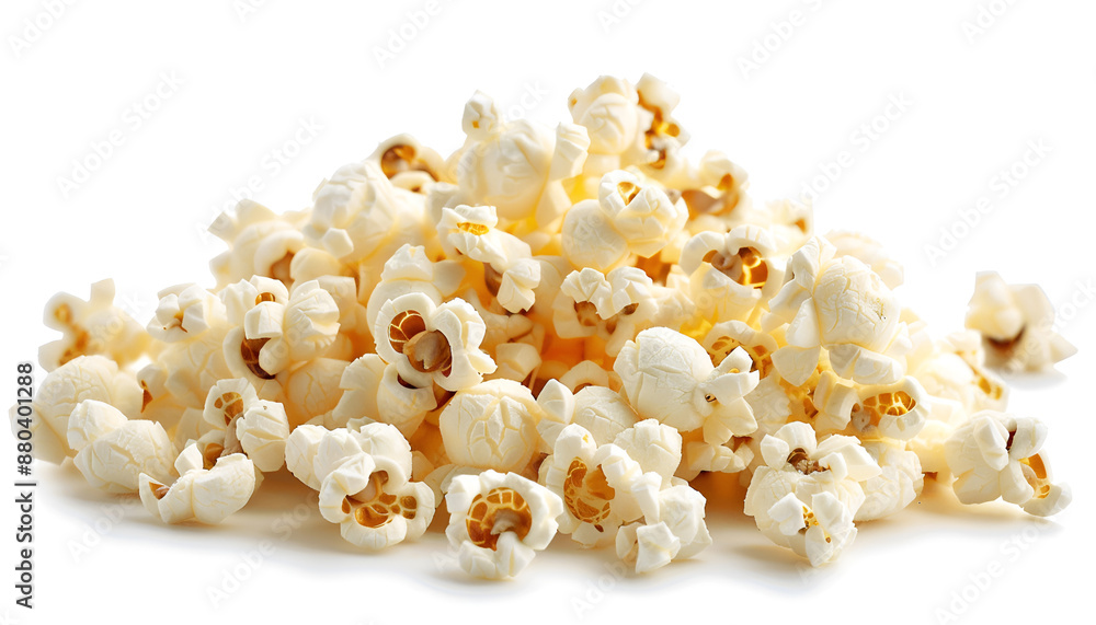 Tasty popcorn. Many popped kernels isolated on white Tasty popcorn. Many popped kernels isolated on white