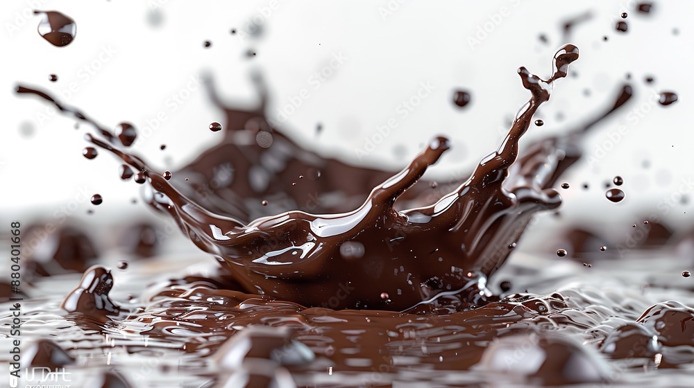 Decadent Chocolate Splash on White Background - Cut Out Decadent Chocolate Splash on White Background - Cut Out