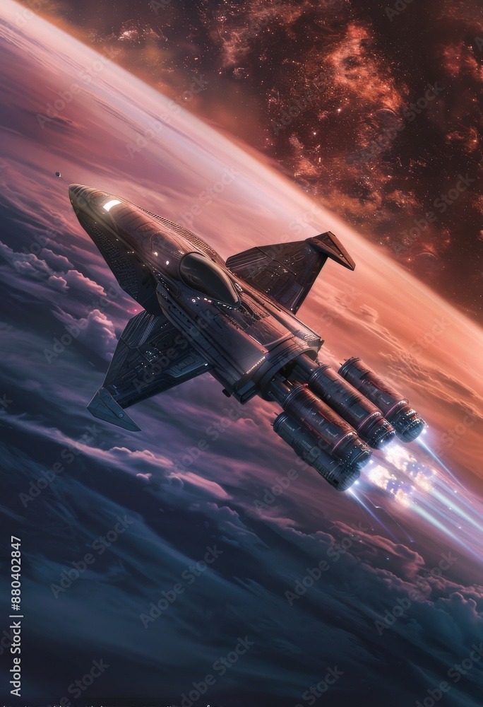 Obraz premium Journey Beyond: Futuristic Space Exploration Banner