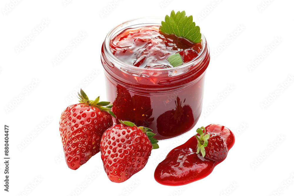 Strawberry jam isolated on transparent background Strawberry jam isolated on transparent background