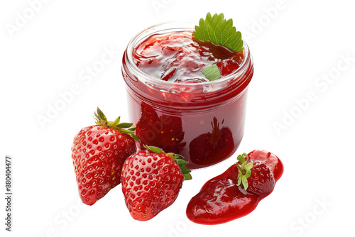 Strawberry jam isolated on transparent background