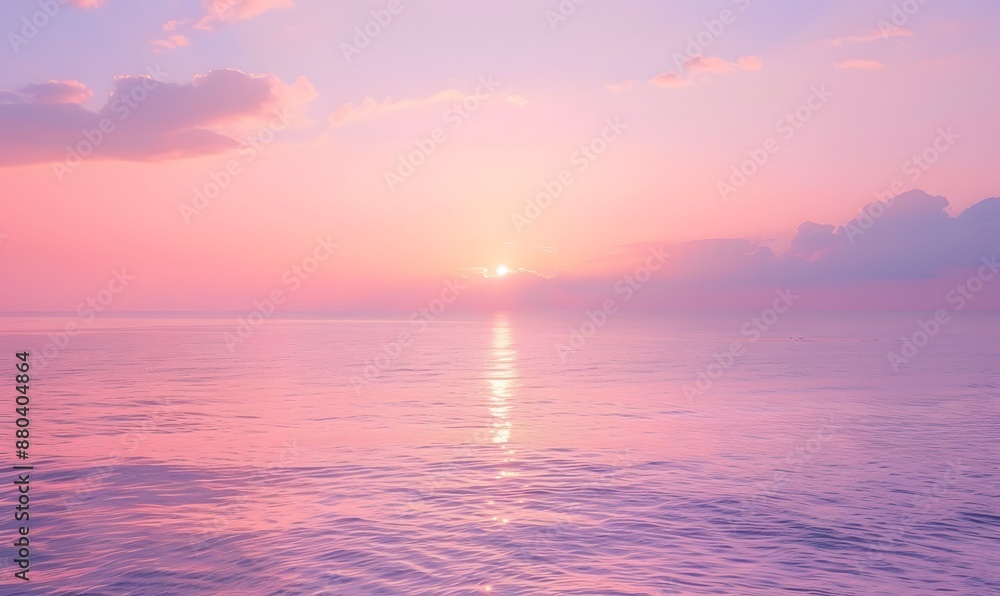 Fototapeta premium serene sunset over the ocean, Generative AI