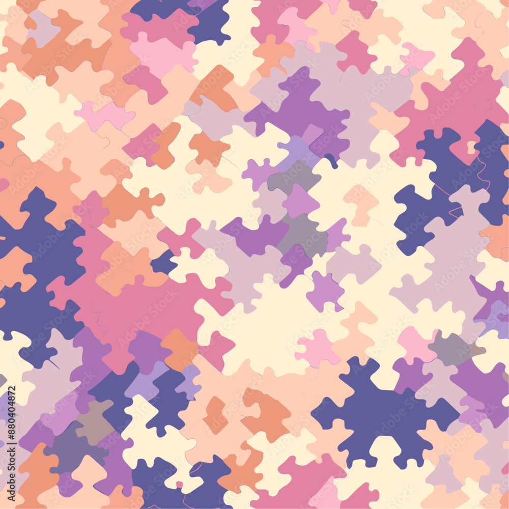 Abstract Seamless Pattern with Geometric Shapes in Pink, Orange, and Blue Abstract Seamless Pattern with Geometric Shapes in Pink, Orange, and Blue