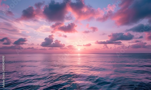 serene sunset over the ocean, Generative AI © simba kim