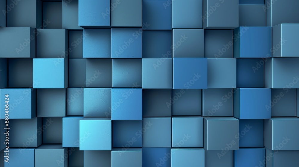 Abstract 3D blue cubes background in various shades. Abstract 3D blue cubes background in various shades.