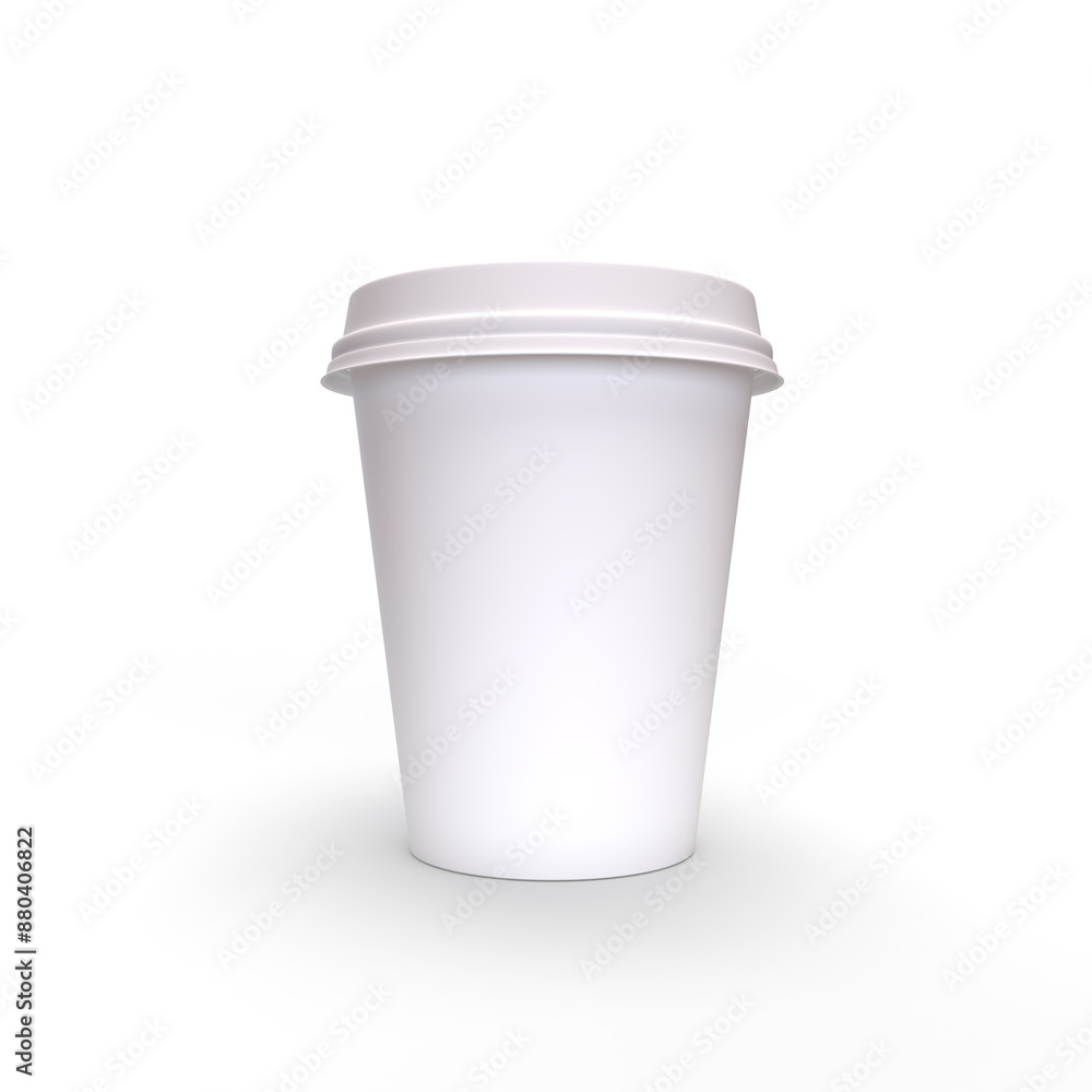 White coffee cup mockup isolated on white, front view White coffee cup mockup isolated on white, front view