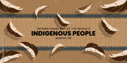 indigenous peoples day, International Day of the World's Indigenous People, vector illustration