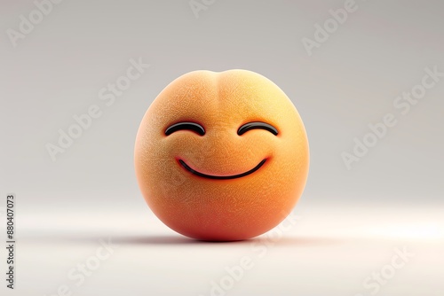 Wallpaper Mural peach, smile emoji, 3d animation, simple, white solid background, no shadow Torontodigital.ca