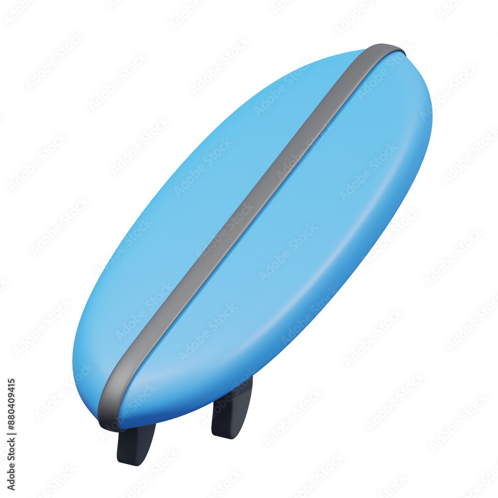 blue surf board 3d illustration blue surf board 3d illustration