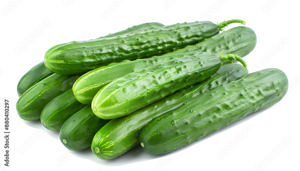 Many long fresh cucumbers isolated on white Many long fresh cucumbers isolated on white