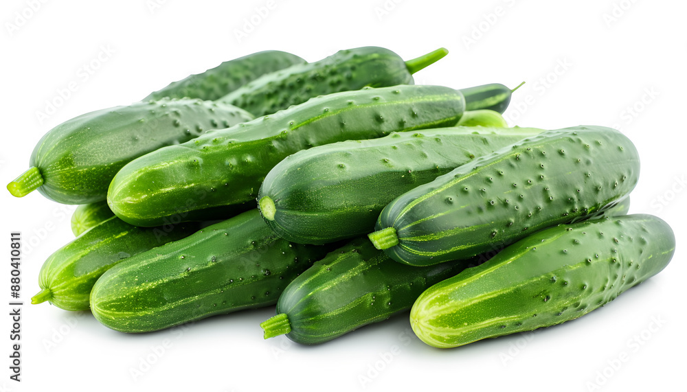 Many long fresh cucumbers isolated on white Many long fresh cucumbers isolated on white