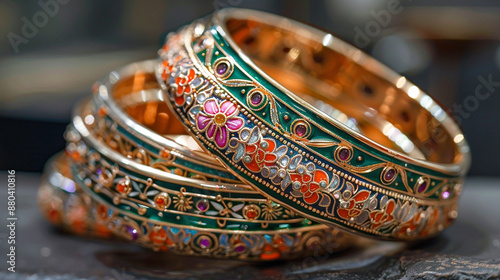 A set of bangles with Indian meenakar photo