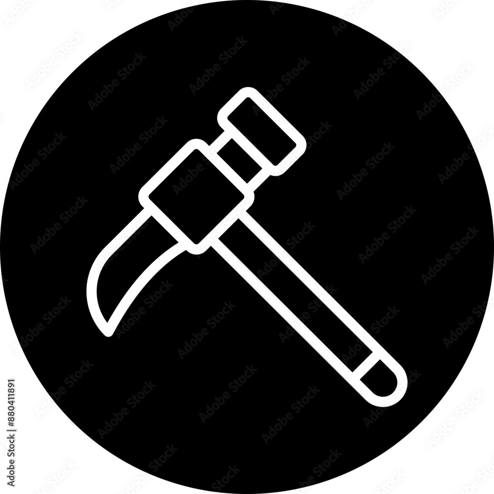 Hammer Vector Line White Circle Black Hammer Vector Line White Circle Black
