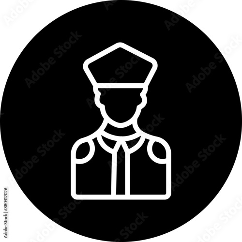 Police Vector Line White Circle Black