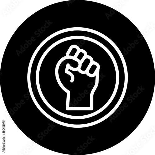 Black Lives Matter Vector Line White Circle Black