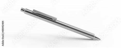 Wallpaper Mural Isolated silver pen on white background mockup, 4K hyperrealistic photo Torontodigital.ca