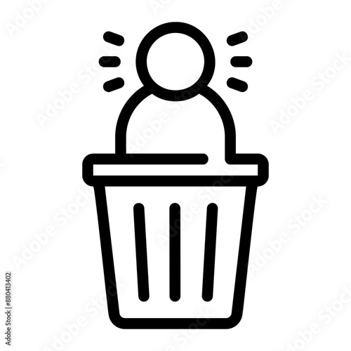garbage line icon
