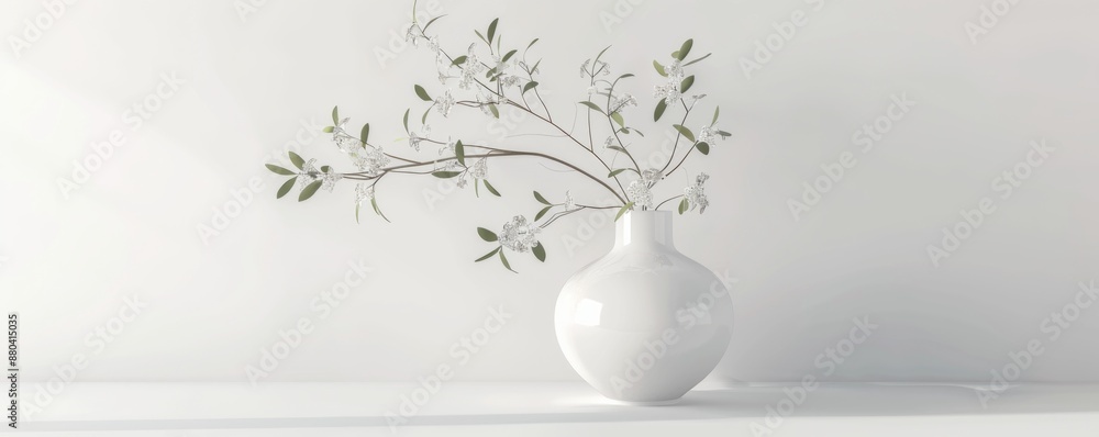 Isolated white vase on white background mockup, 4K hyperrealistic photo Isolated white vase on white background mockup, 4K hyperrealistic photo