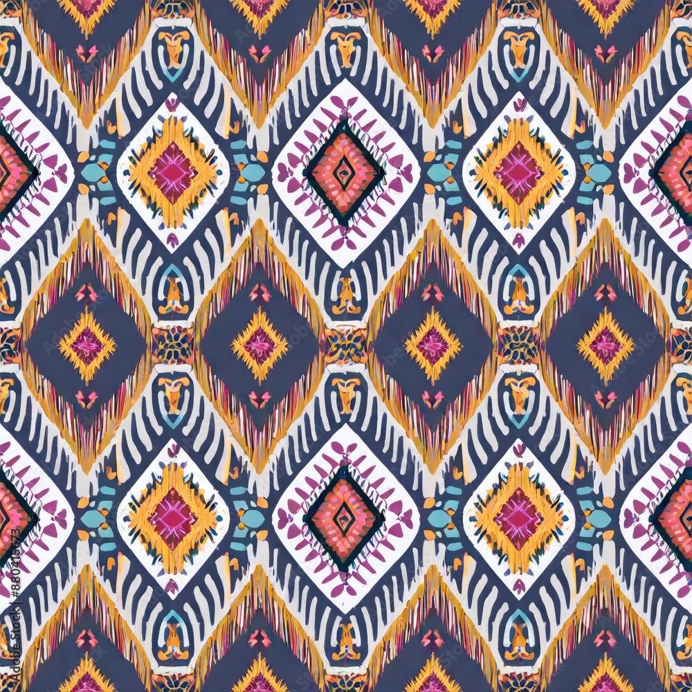 Ikat ethnic abstract beautiful art. Ikat seamless pattern in tribal, folk embroidery. Ikat ethnic abstract beautiful art. Ikat seamless pattern in tribal, folk embroidery.