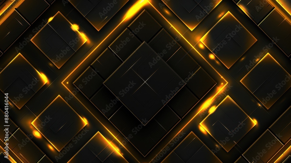 Geometric pattern with glowing golden highlights Geometric pattern with glowing golden highlights