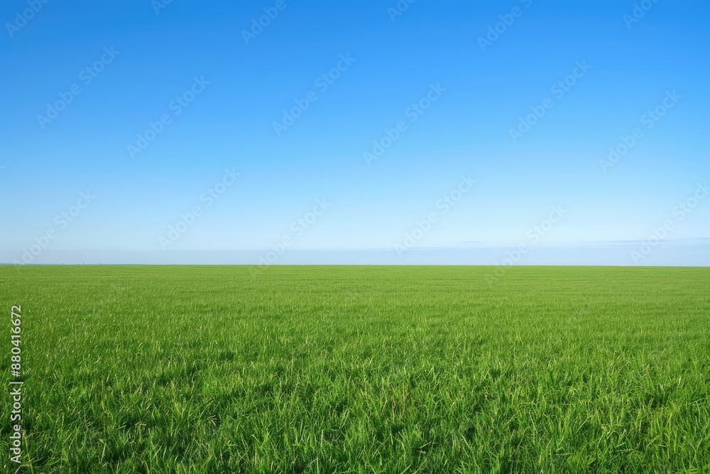 Vast Green Field with a Clear Blue Sky. Vast Green Field with a Clear Blue Sky.