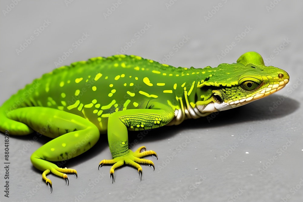 Fototapeta premium green lizard on a branch