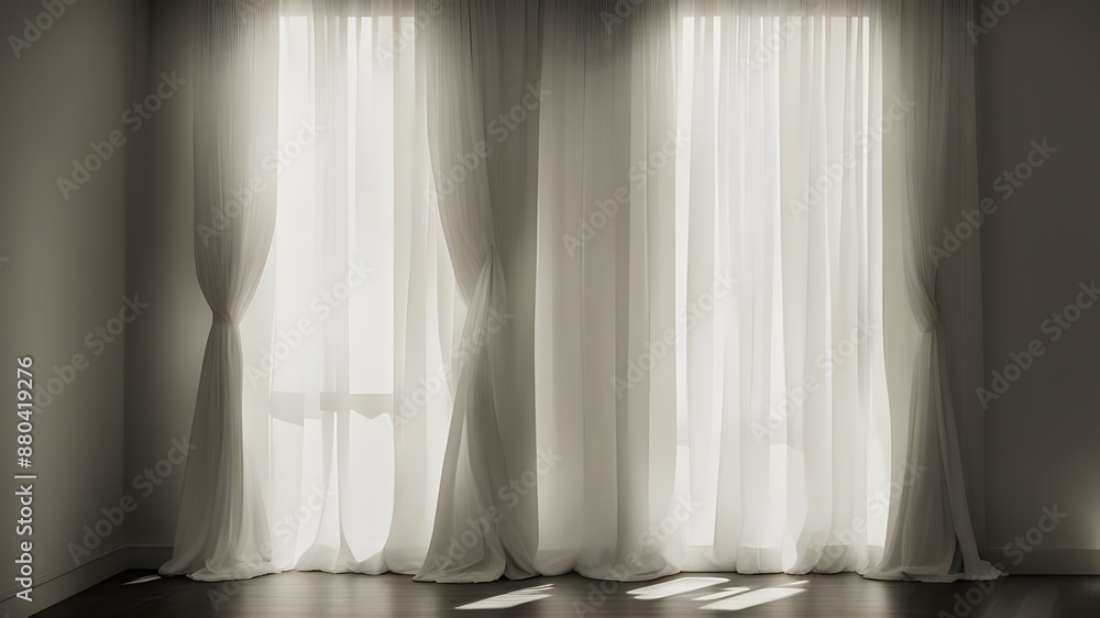 A window with white curtains A window with white curtains