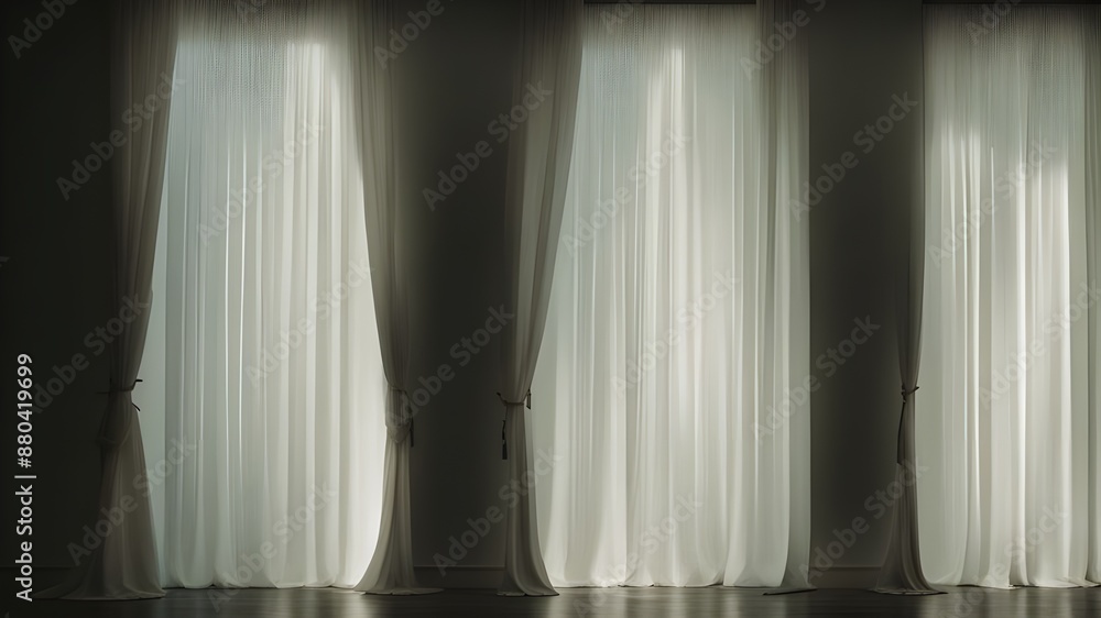 A window with white curtains A window with white curtains