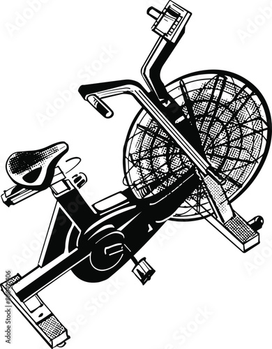vector sketch illustration of a assault bike