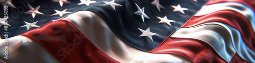 detailed waving American flag high-resolution extreme close-up