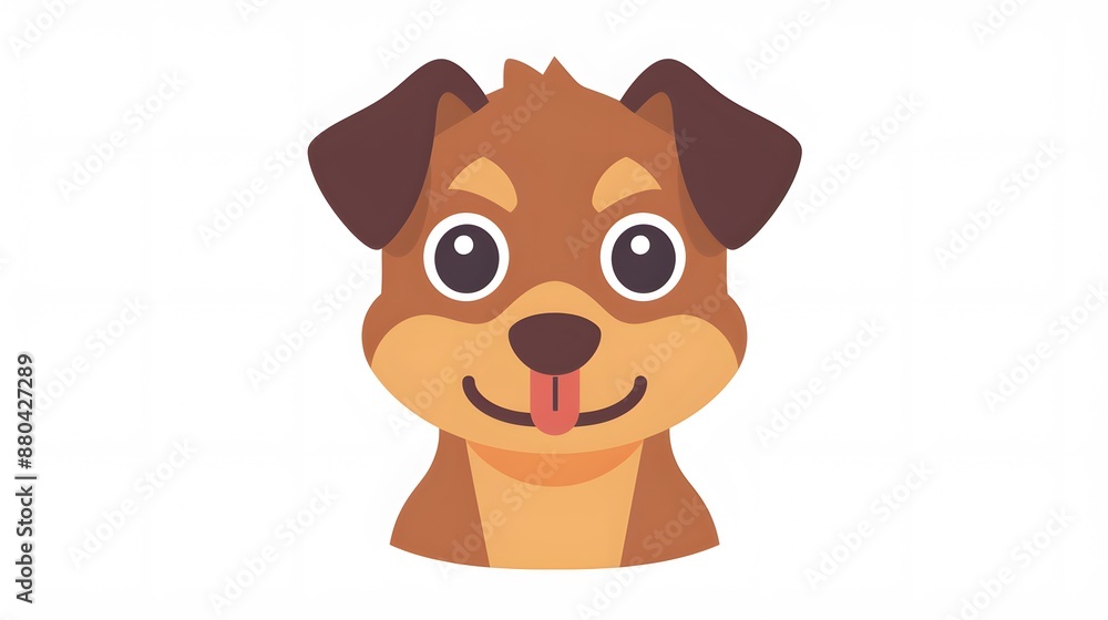 Obraz premium cute dog head cartoon on white background