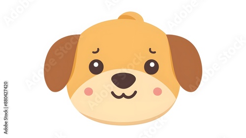 cute dog head cartoon on white background