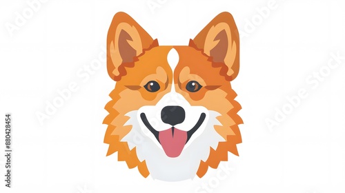 cute dog head cartoon on white background