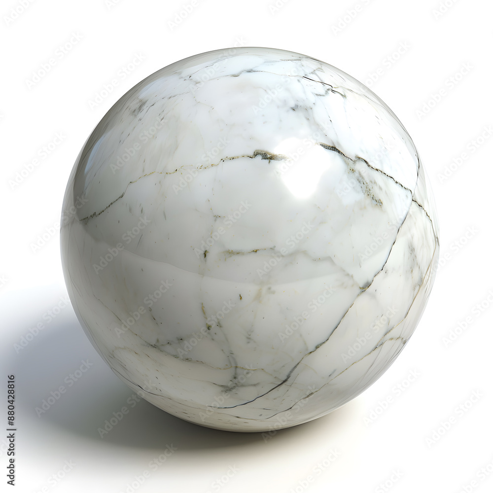 White marble stone sphere isolated on white background White marble stone sphere isolated on white background