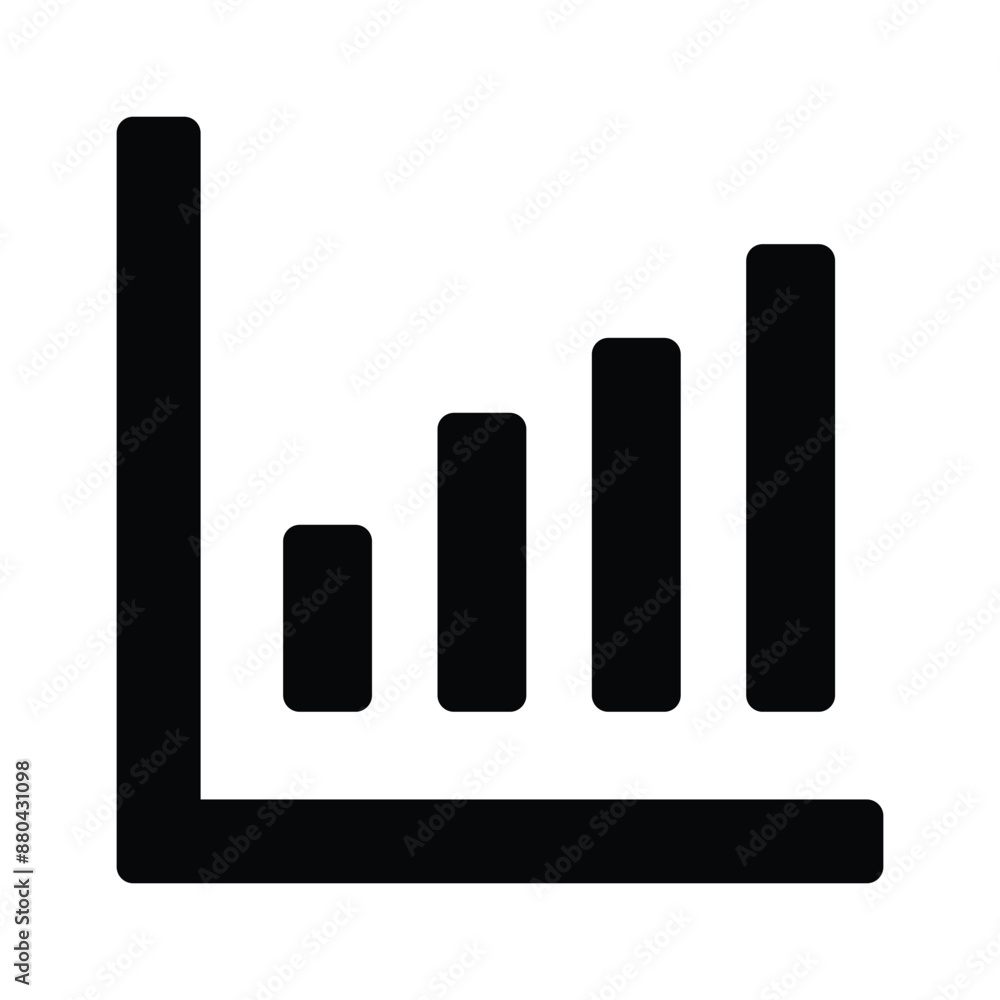 Graphical representation of a vertical bar chart, business chart icon easy to use Graphical representation of a vertical bar chart, business chart icon easy to use