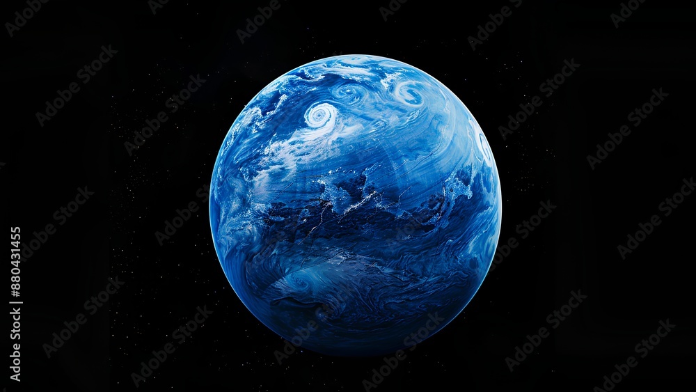 Naklejka premium close up with Neptune at night