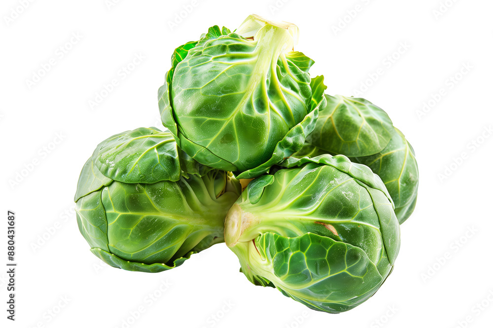 Obraz premium Fresh Brussels sprouts isolated a white background.