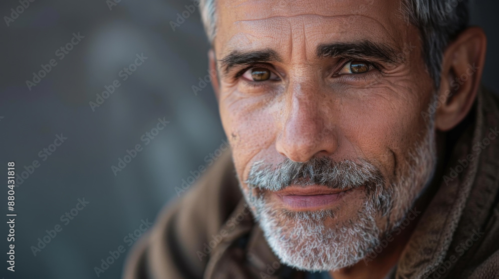 Close-up of a middle-aged man looking at the camera. Close-up of a middle-aged man looking at the camera.