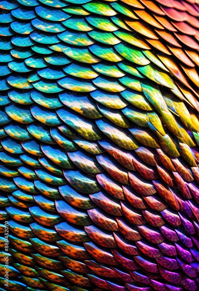 Obraz premium glistening snake scales reflecting reptilian pattern nature, shiny, serpent, skin, shimmering, glossy, gleaming, scaly, shining, glittering, reflective, smooth, texture