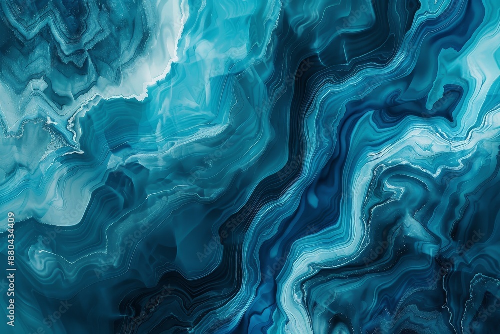 Obraz premium A blue marble pattern texture abstract background with colorful marble ink. Suitable for backgrounds or wallpapers.