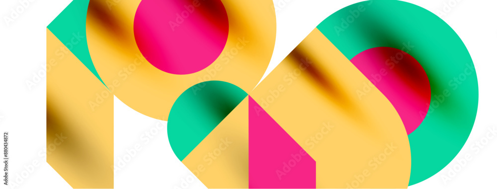 Metal color circles with shadows and other geometric elements composition for wallpaper, banner, background or landing Metal color circles with shadows and other geometric elements composition for wallpaper, banner, background or landing