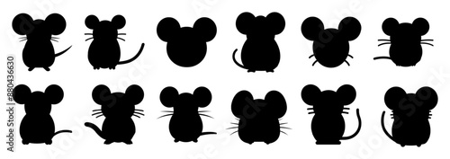 Mouse rat silhouette set vector design big pack of illustration and icon