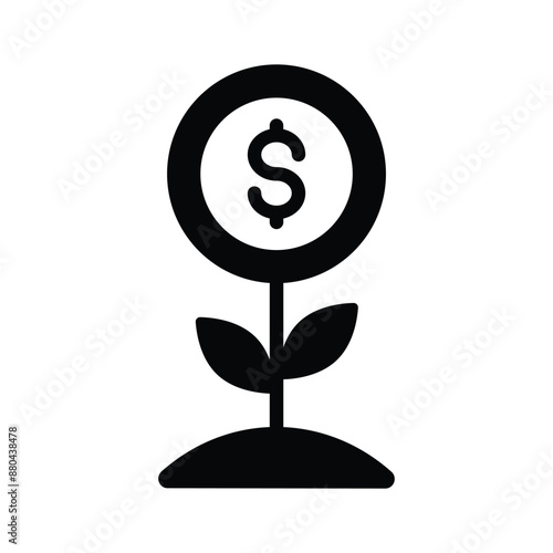 Grab this carefully crafted money plant vector, icon of business development