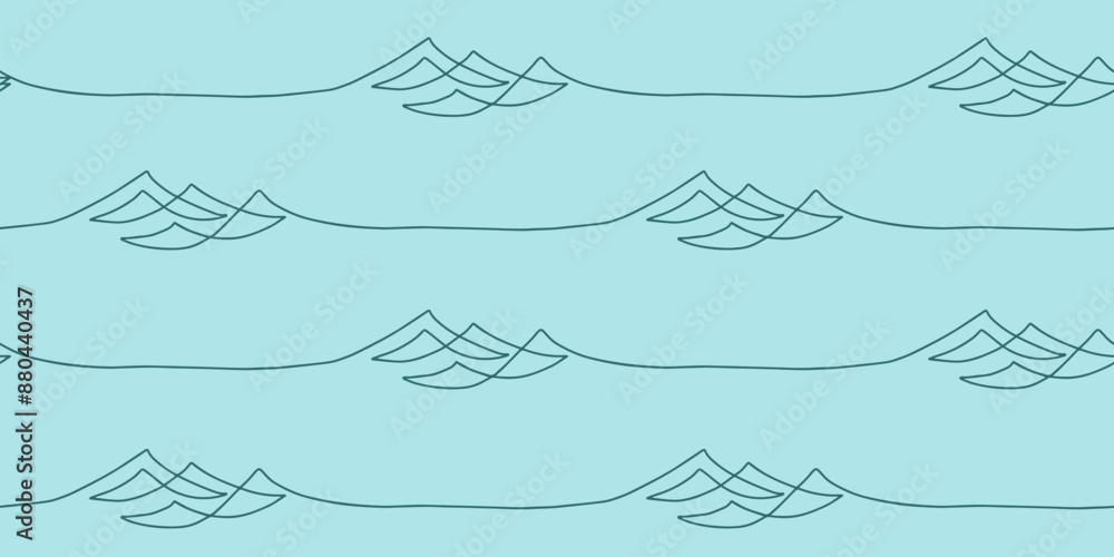 Seamless wave pattern drawn with one continuous line. Vector line art loopable pattern for invitations, cards, print on fabric, wallpapers, scrapbooking, wrapping paper and textile products. Seamless wave pattern drawn with one continuous line. Vector line art loopable pattern for invitations, cards, print on fabric, wallpapers, scrapbooking, wrapping paper and textile products.