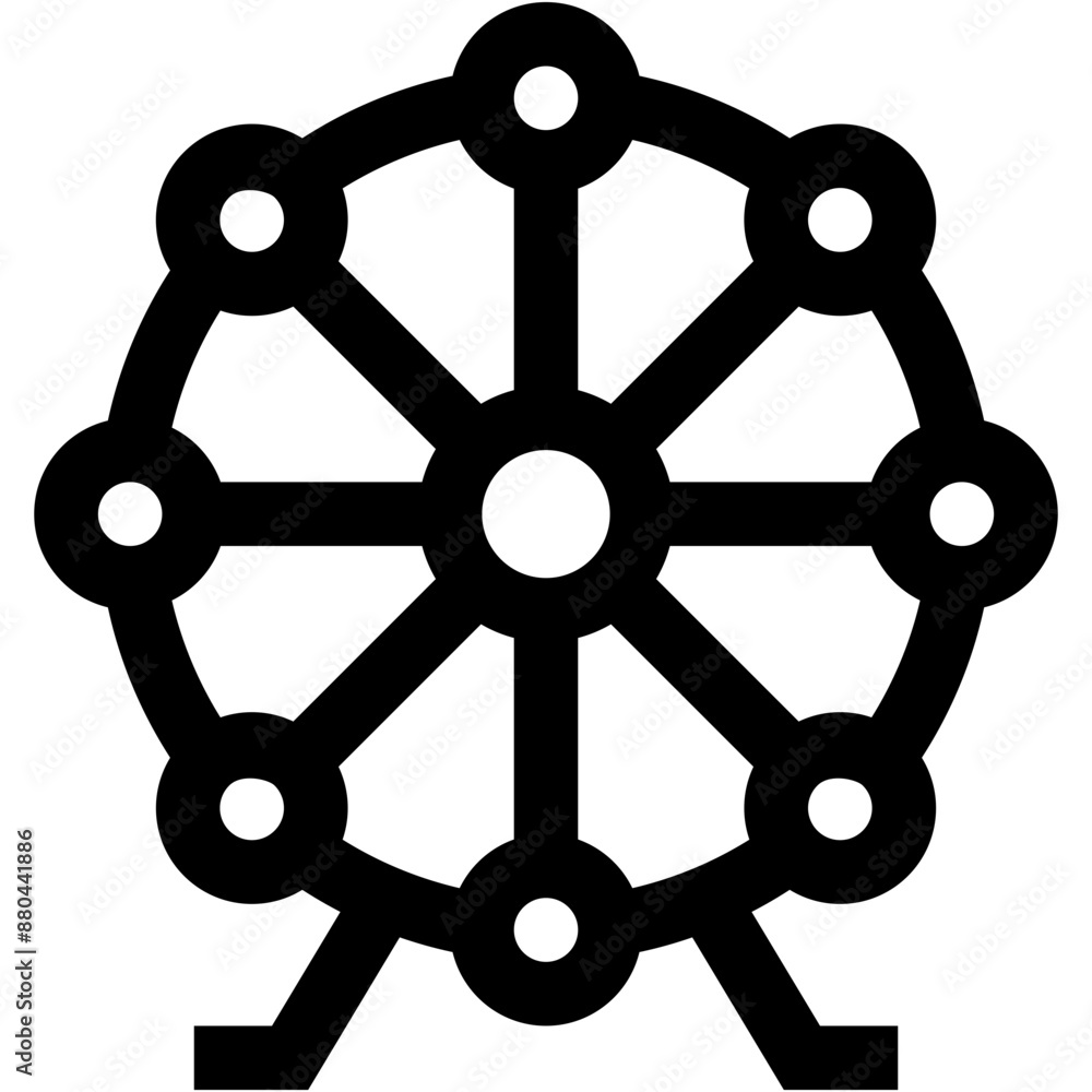 Vector Icon Amusement, park, ferris, wheel, festival Vector Icon Amusement, park, ferris, wheel, festival