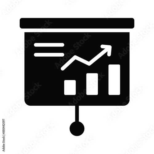 An icon of business graphical presentation, vector of statistical presentation