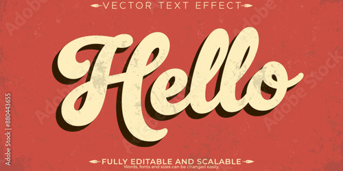 Retro sticker text effect, editable 70s and 80s text style